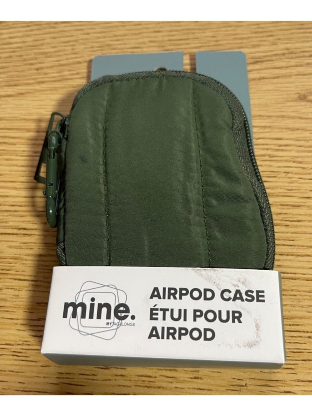 Mine Mytagalongs Green AirPod Case With Clip Compact & Lightweight Nylon